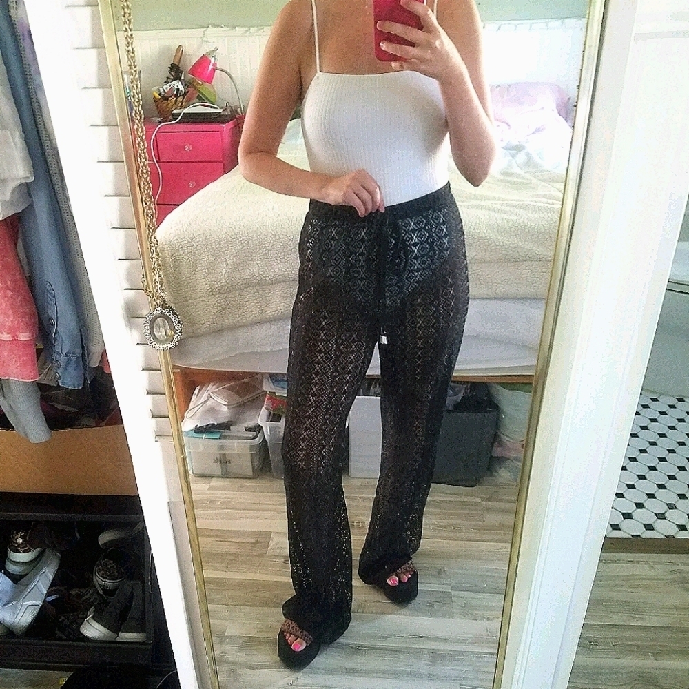 Venus Black mesh beach pant - Picture 1 of 9
